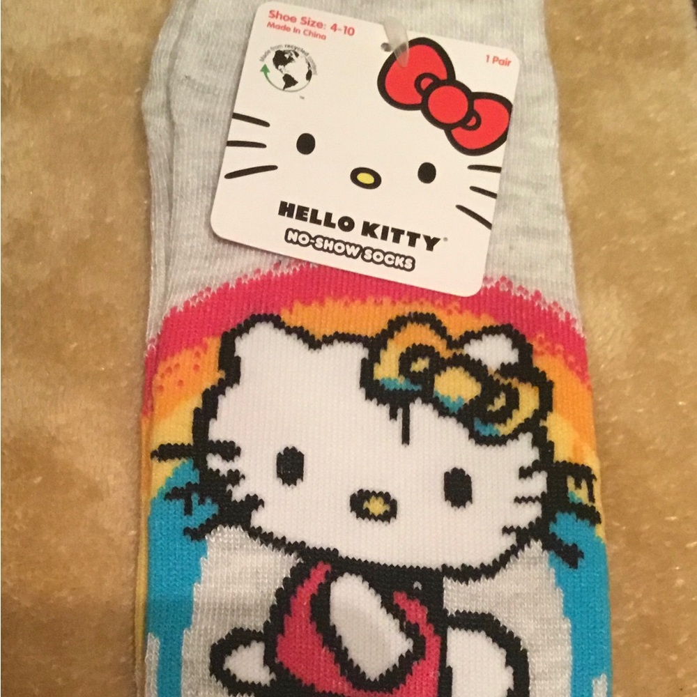 🩷 🆕 Hello Kitty / NWT / Designer No-Show Socks / 1~Pack / Rainbow Motif / 🆕